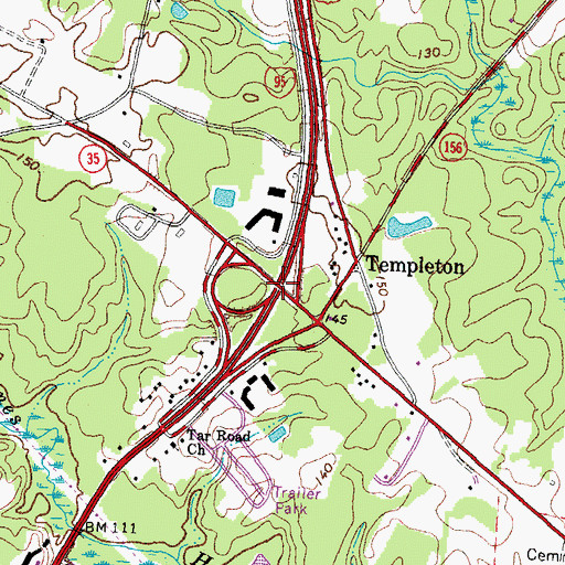Topographic Map of Interchange 41, VA