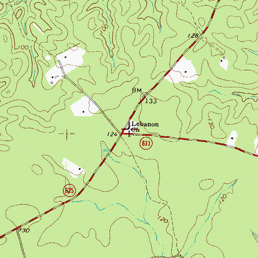 Topographic Map of Lebanon Cemetery, VA