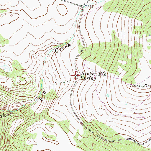 Topographic Map of Broken Rib Spring, CO