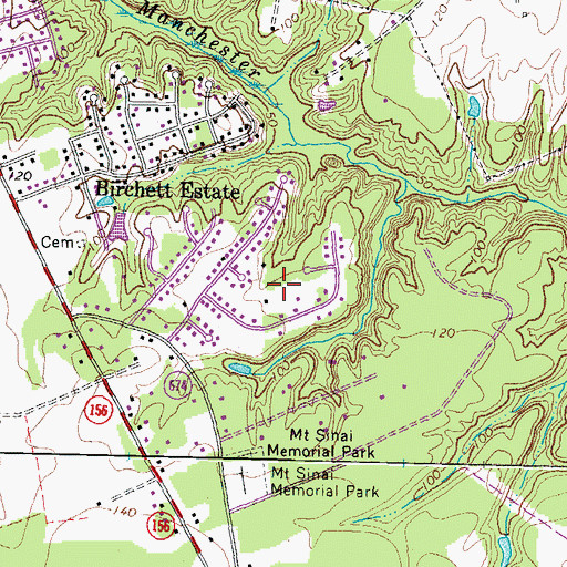 Topographic Map of Manchester Mill, VA