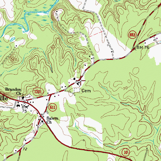 Topographic Map of Morning Star Church, VA
