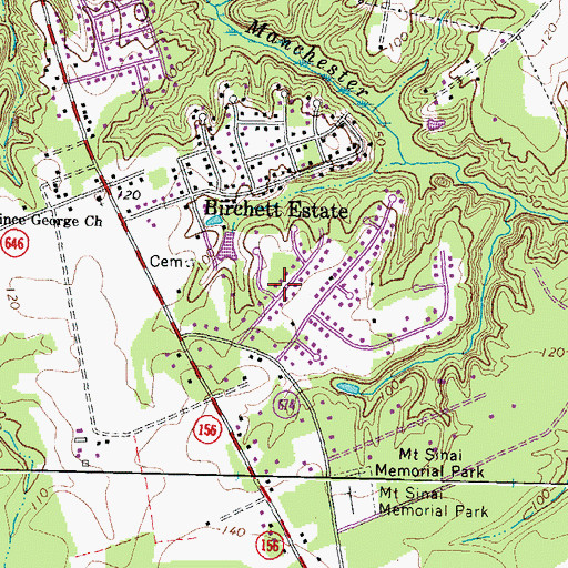 Topographic Map of Newstead Farm, VA