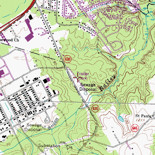 Topographic Map of Nimitz Trailer Park, VA
