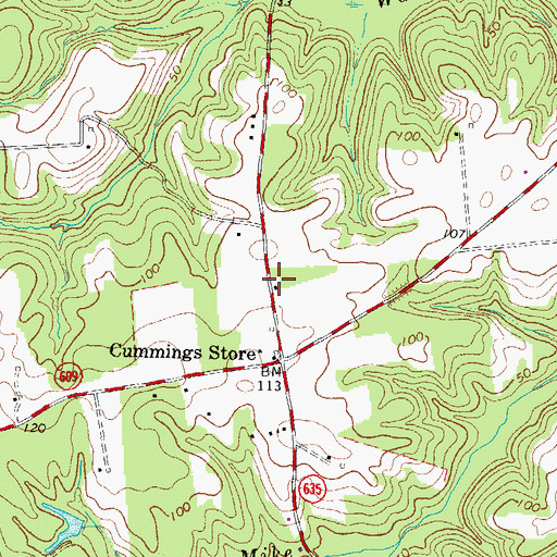 Topographic Map of Old Academy School (historical), VA