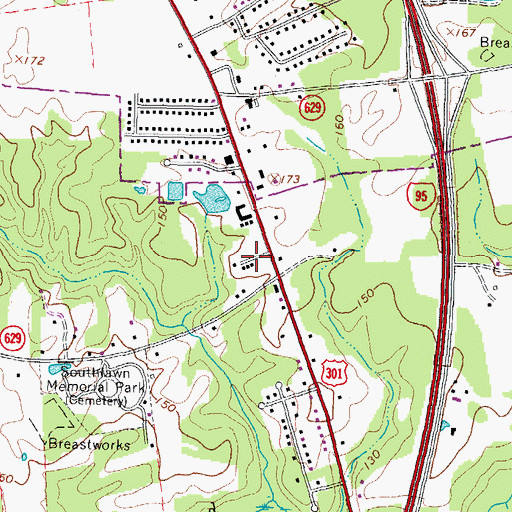 Topographic Map of Olympic Mobile Home Park, VA