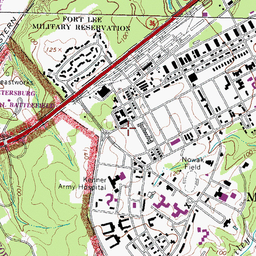 Topographic Map of Quartermaster Museum, VA