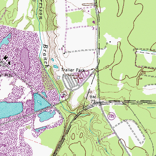 Topographic Map of Red Hill Mobile Home Park, VA