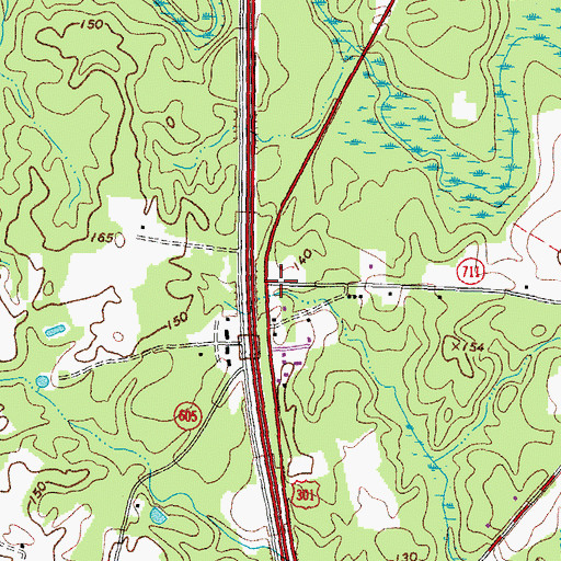 Topographic Map of Reeves (historical), VA