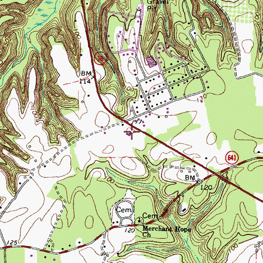 Topographic Map of Rivers Edge Bible Church, VA