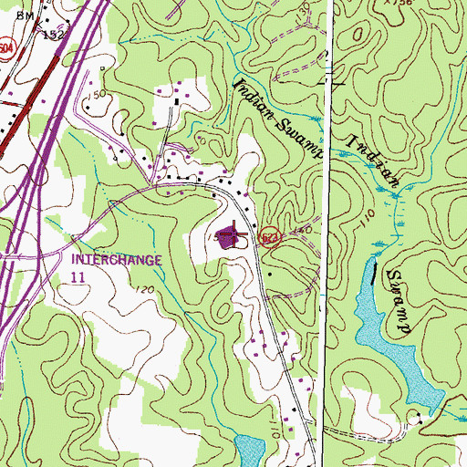 Topographic Map of Rowanty Vocational Technical Center, VA
