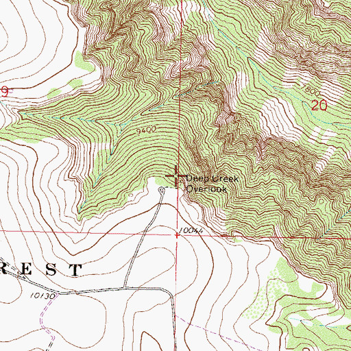 Topographic Map of Deep Creek Overlook, CO