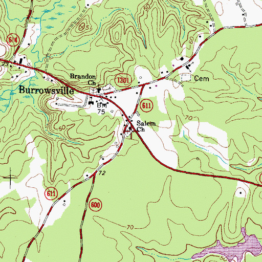 Topographic Map of Salem Cemetery, VA