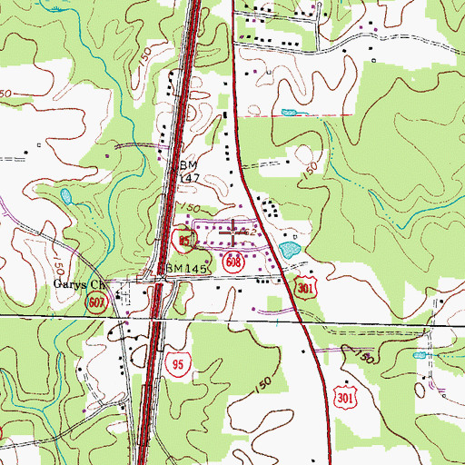 Topographic Map of Southern Estates, VA