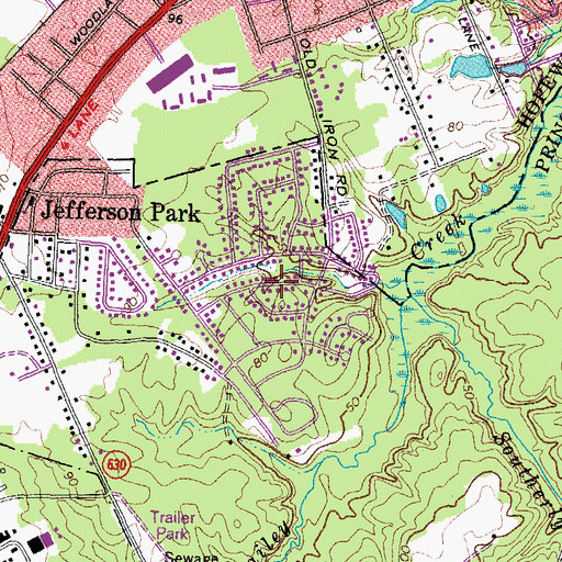 Topographic Map of Stratford Woods, VA