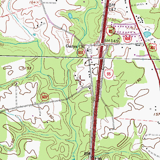 Topographic Map of Sunny Brook Farms, VA