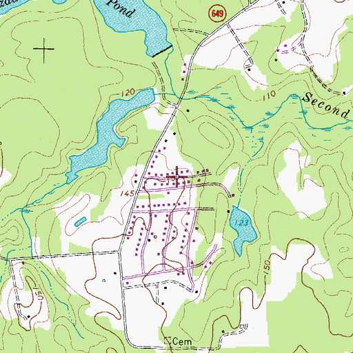 Topographic Map of Temple Estates, VA