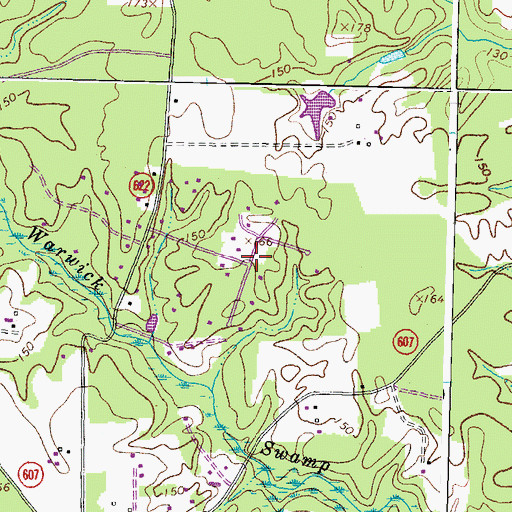 Topographic Map of Wedgewood Farms, VA
