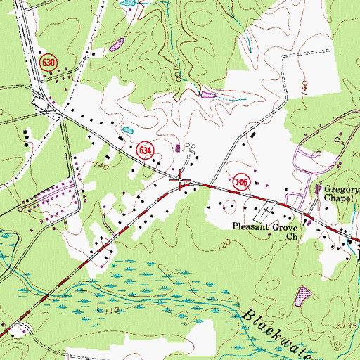 Topographic Map of Whaley Medical Center, VA