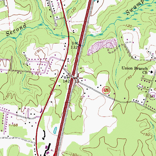 Topographic Map of Youngbloods Store (historical), VA