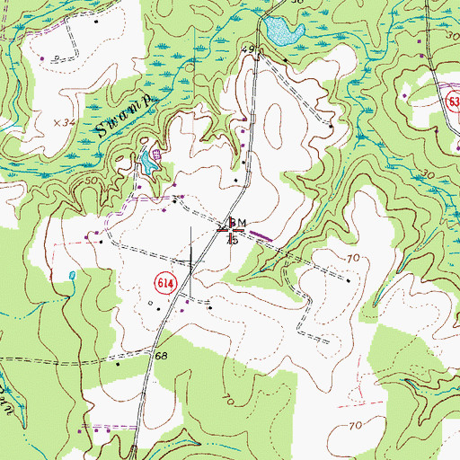 Topographic Map of Britts Chapel (historical), VA