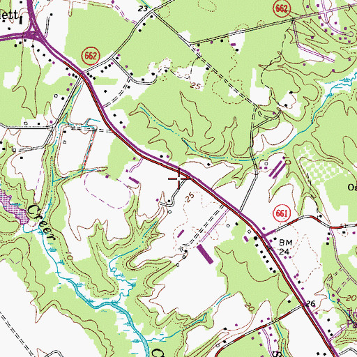 Topographic Map of Carrollton Post Office, VA
