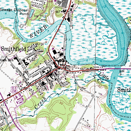 Topographic Map of Christ Episcopal Church, VA