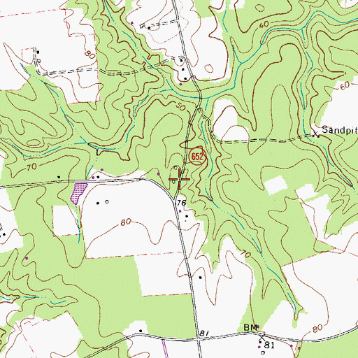 Topographic Map of Ebenezer Church (historical), VA