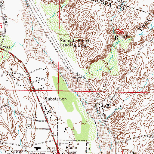 Topographic Map of Blue Tank Wash, AZ