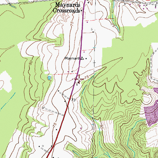 Topographic Map of Lone Pine School (historical), VA