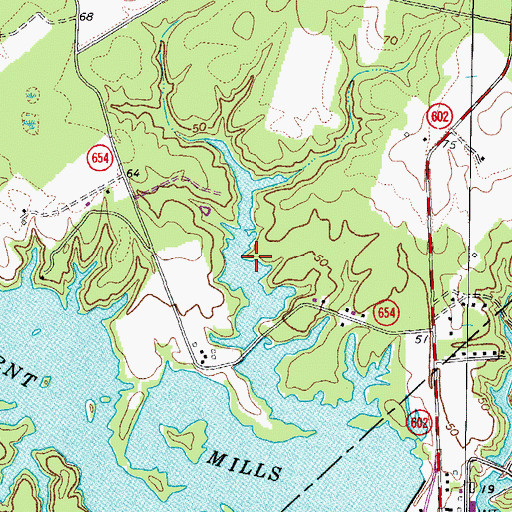 Topographic Map of Prudens Millpond, VA