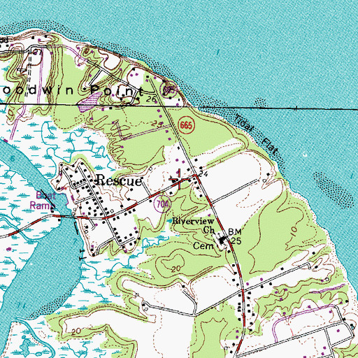 Topographic Map of Riverview United Methodist Church, VA