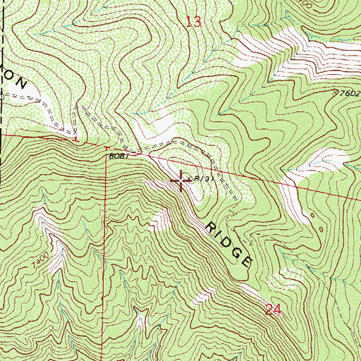 Topographic Map of Onion Ridge, CO