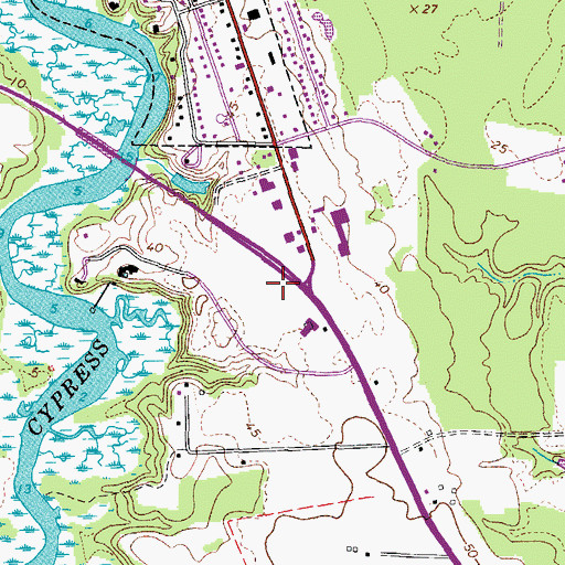 Topographic Map of Smithfield Plaza Shopping Center, VA