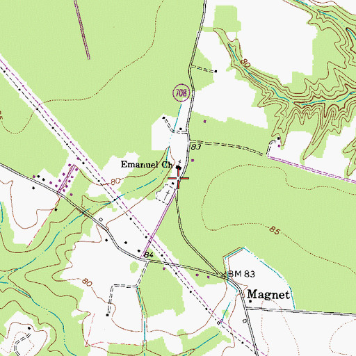 Topographic Map of Trinity School (historical), VA