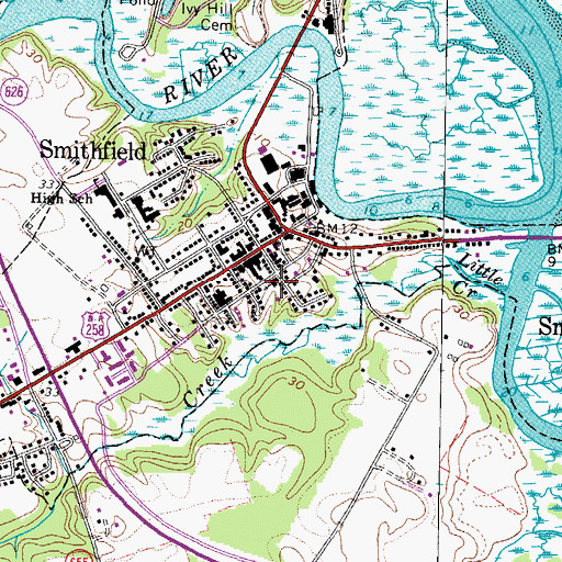 Topographic Map of Trinity United Methodist Church, VA