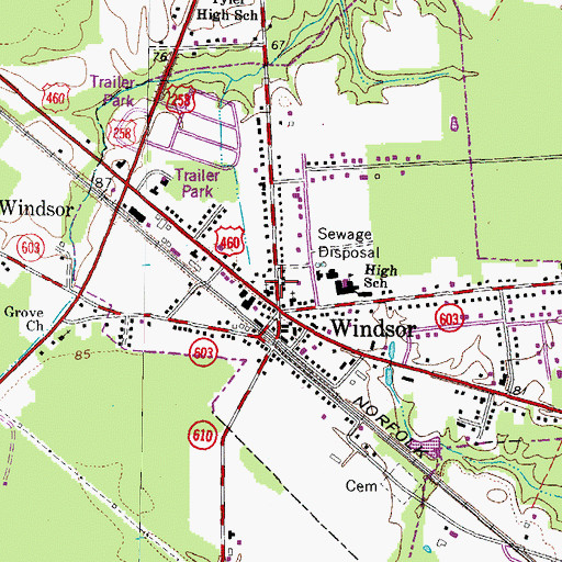 Topographic Map of Windsor Christian Church, VA