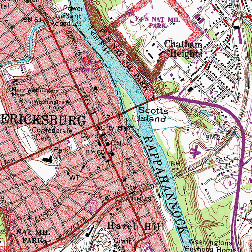 Topographic Map of Center for Creative Arts, VA
