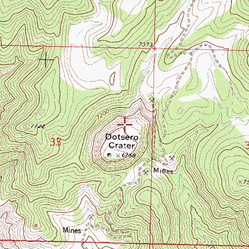 Topographic Map of Dotsero Crater, CO