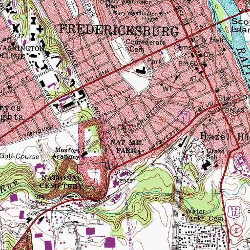 Topographic Map of Fairview Baptist Church, VA