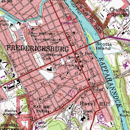 Topographic Map of Federal Hill House, VA