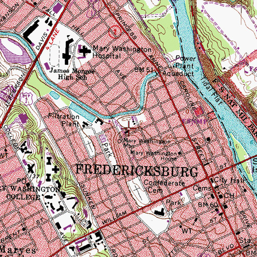 Topographic Map of First Christian Church, VA