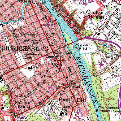 Topographic Map of George Washington Masonic Museum, VA