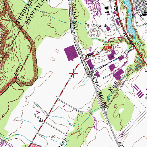 Topographic Map of Hugh Mercer Apothecary Shop, VA