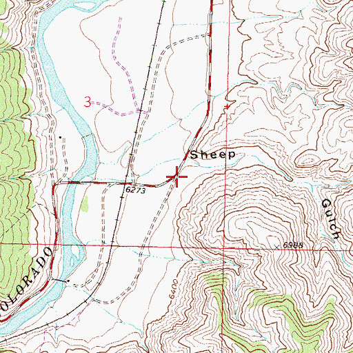 Topographic Map of Sheep Gulch, CO