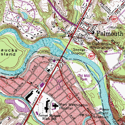 Topographic Map of Lee Plaza Shopping Center, VA