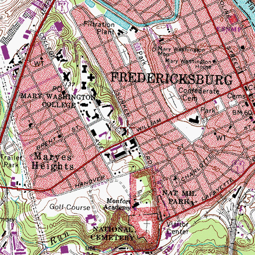 Topographic Map of Marshall Hall, VA