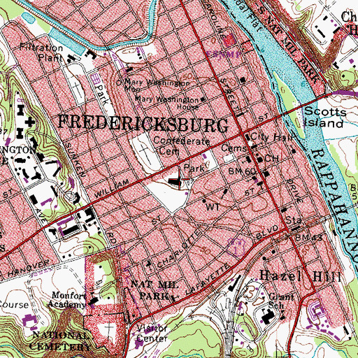 Topographic Map of Maury Elementary School (historical), VA
