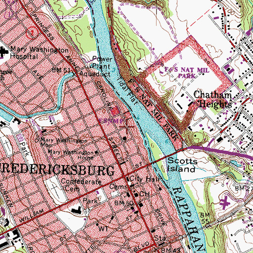 Topographic Map of Riverside Convalescent Home, VA