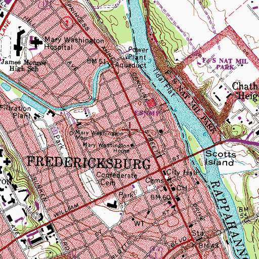 Topographic Map of Saint James House, VA