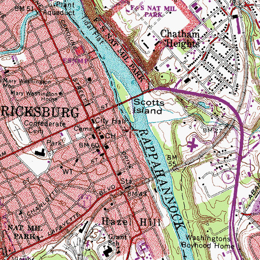 Topographic Map of Shiloh Baptist Church, VA